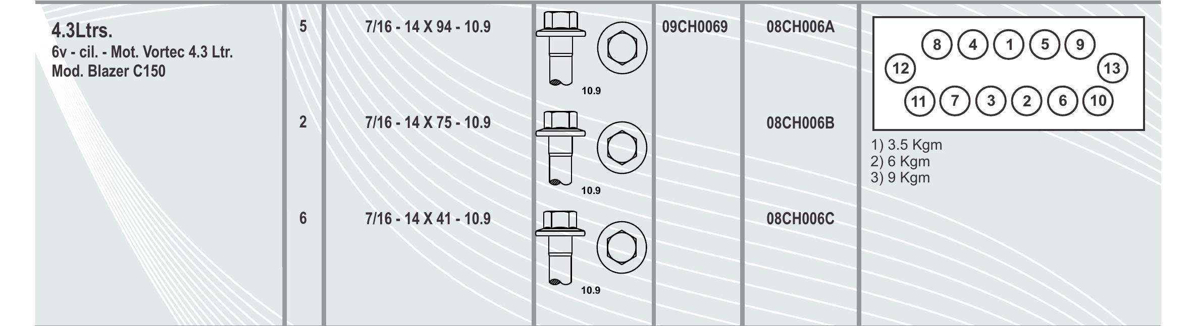 BULON TAPA CILINDRO - 09CH0069 - CHEVROLET VORTEC 4,3L